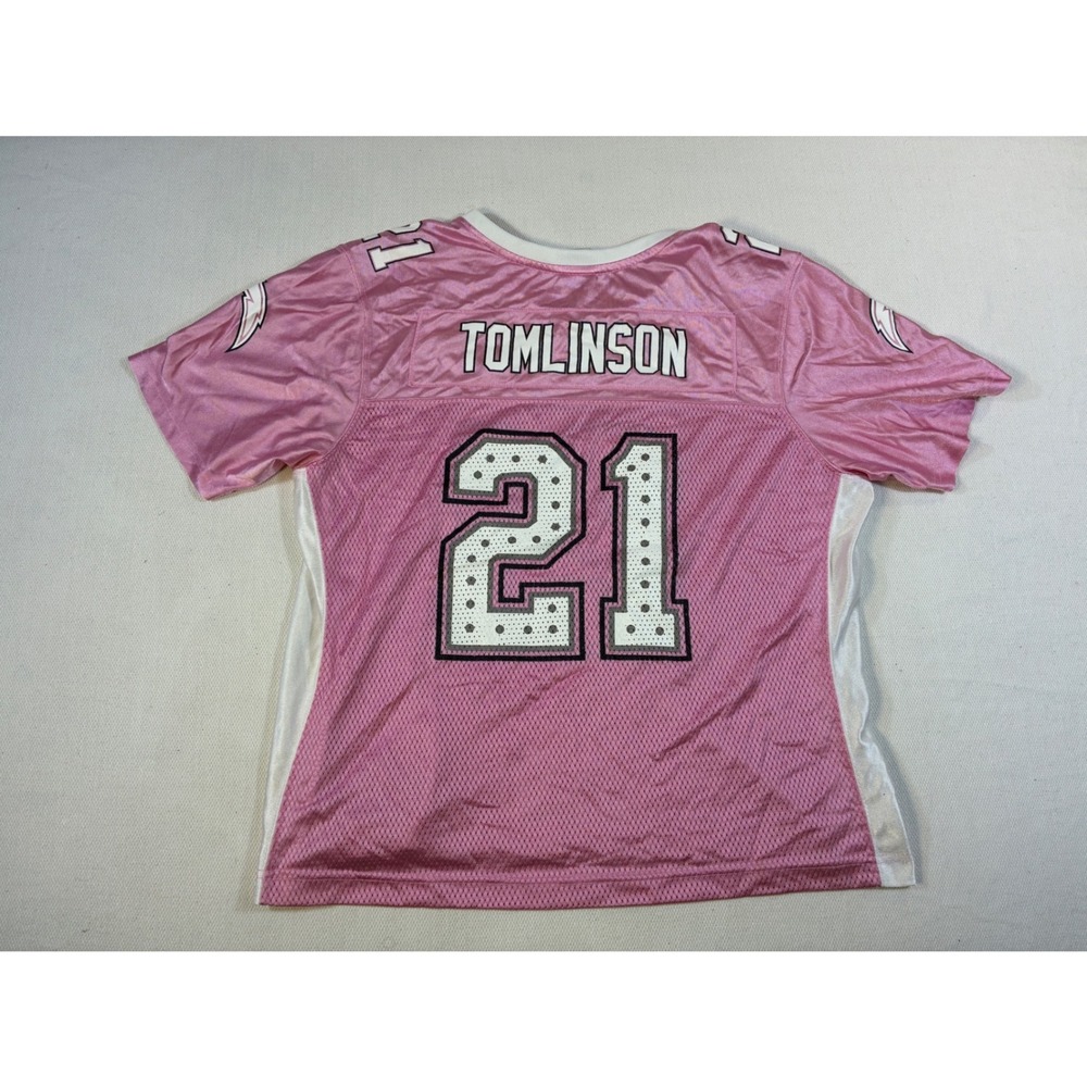 Vintage Reebok LaDainian Tomlinson Chargers Jersey Pink Womens XL NFL 21